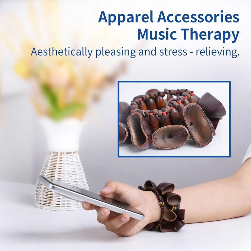 ANBANREY 1 PCS Dora Seed Sound Bracelets and Anklets, Natural Kenari Shaker for African Drum, Sound Healing Instrument, ASMR Meditation, Yoga & Anxiety Relief, Handmade Percussion Gift - Image 2